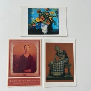 Grant Wood Postcards Calendulas Victorian Survival Hired girl with apples new